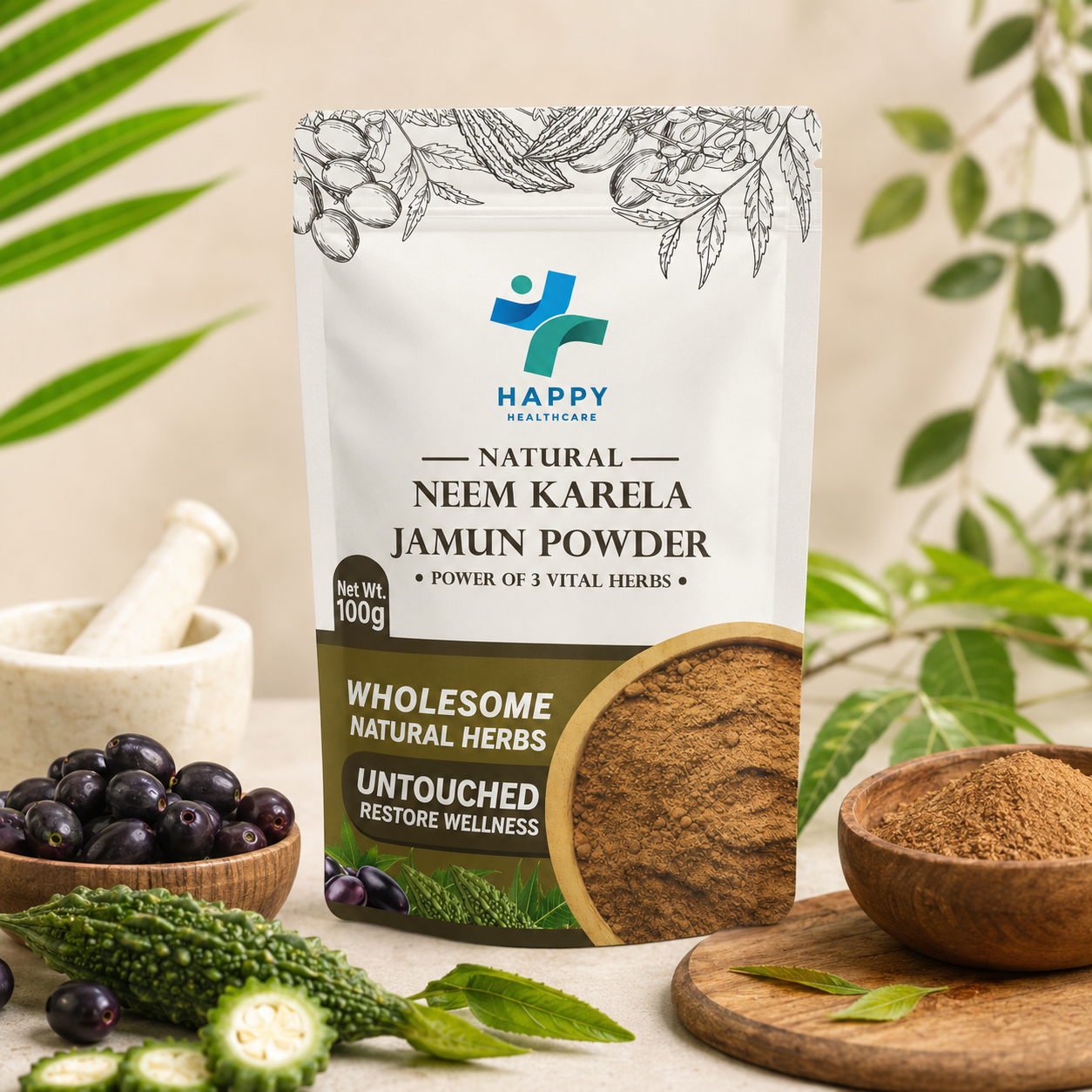 Organic Natural Neem Karela Jamun Powder
