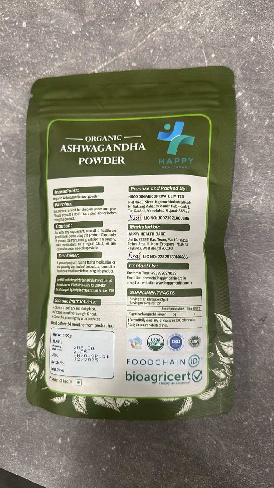 Organic Ashwagandha Powder